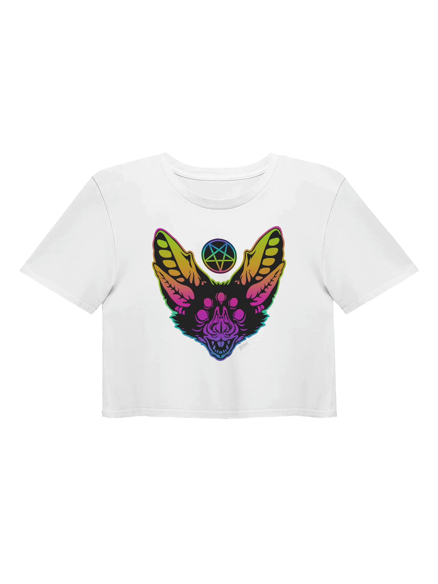 Rainbow Bat Head Crop Tee W product image (1)