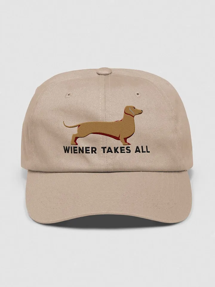 Wiener Takes All Classic Dad Hat(Embroidered) of a Dachshund(Tan) product image (25)