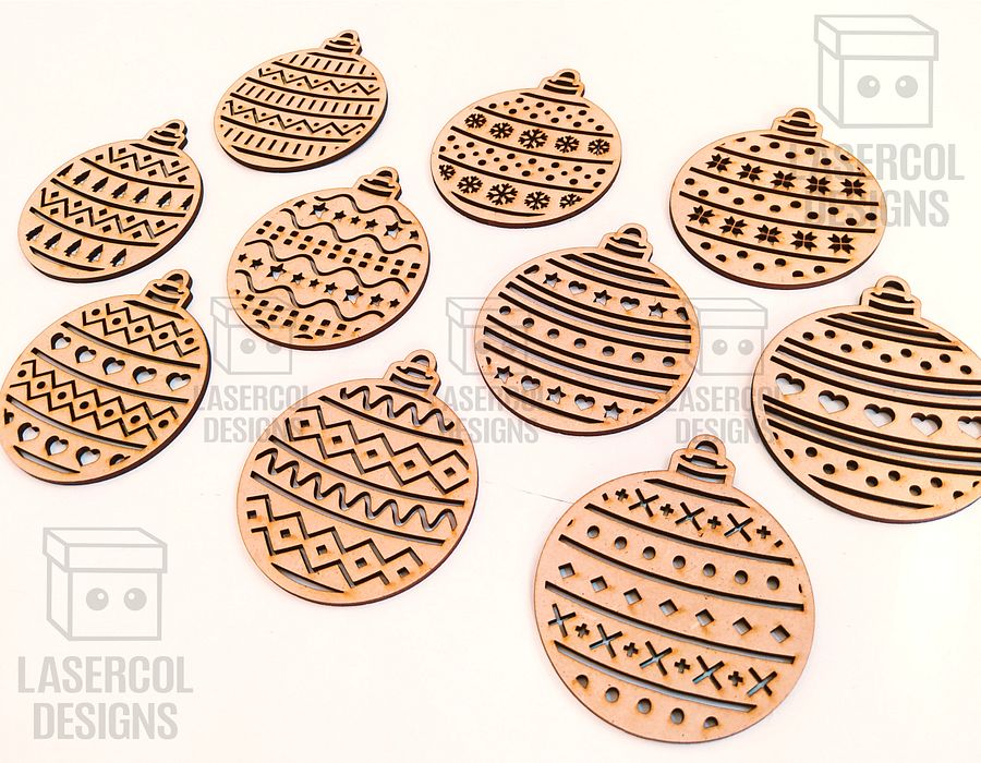 Christmas Ornaments (10 Styles) - Laser Cut Files product image (5)