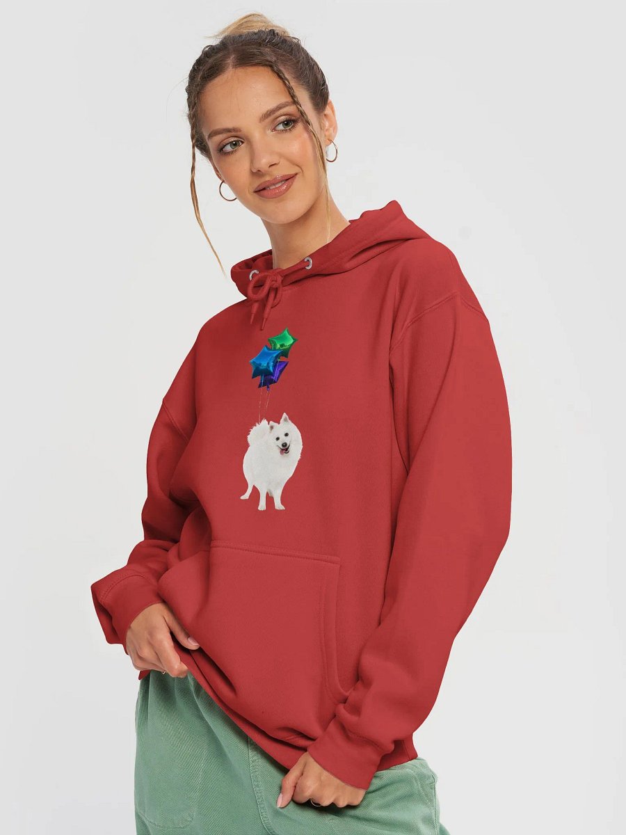 Japanese Spitz with Star Balloon Red Hoodie Jacket product image (3)