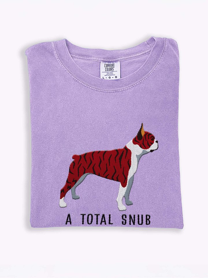 A Total Snub T-Shirt(Embroidered) of a Boston Terrier(Brindle & White) product image (1)