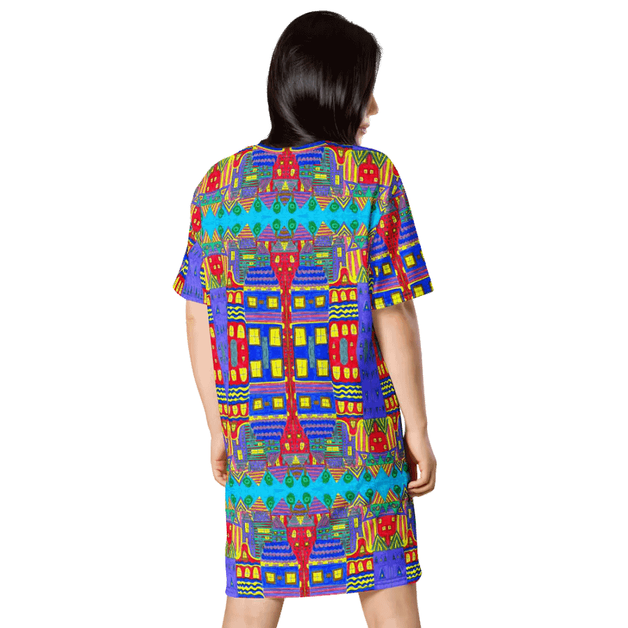 Abstract Playful Houses #2 Ladies T Shirt Dress product image (5)