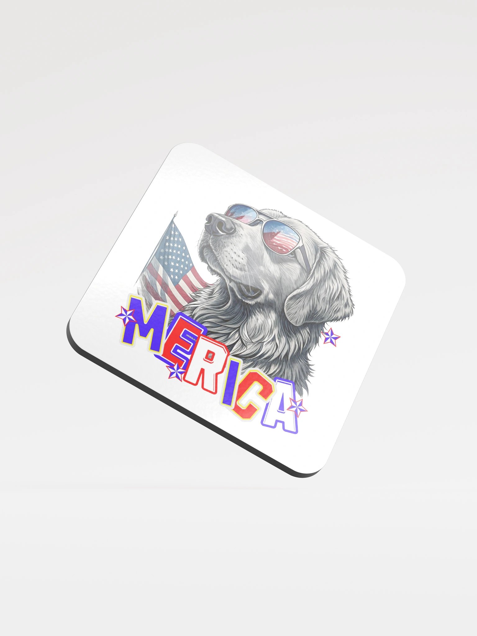 Merica Golden Retriever Patriotic Pup Coaster product image (2)