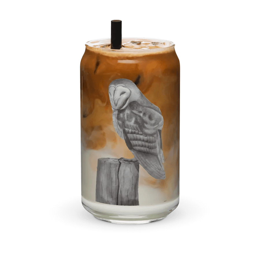 Barn Owl Drawing Glass Can Cup product image (36)