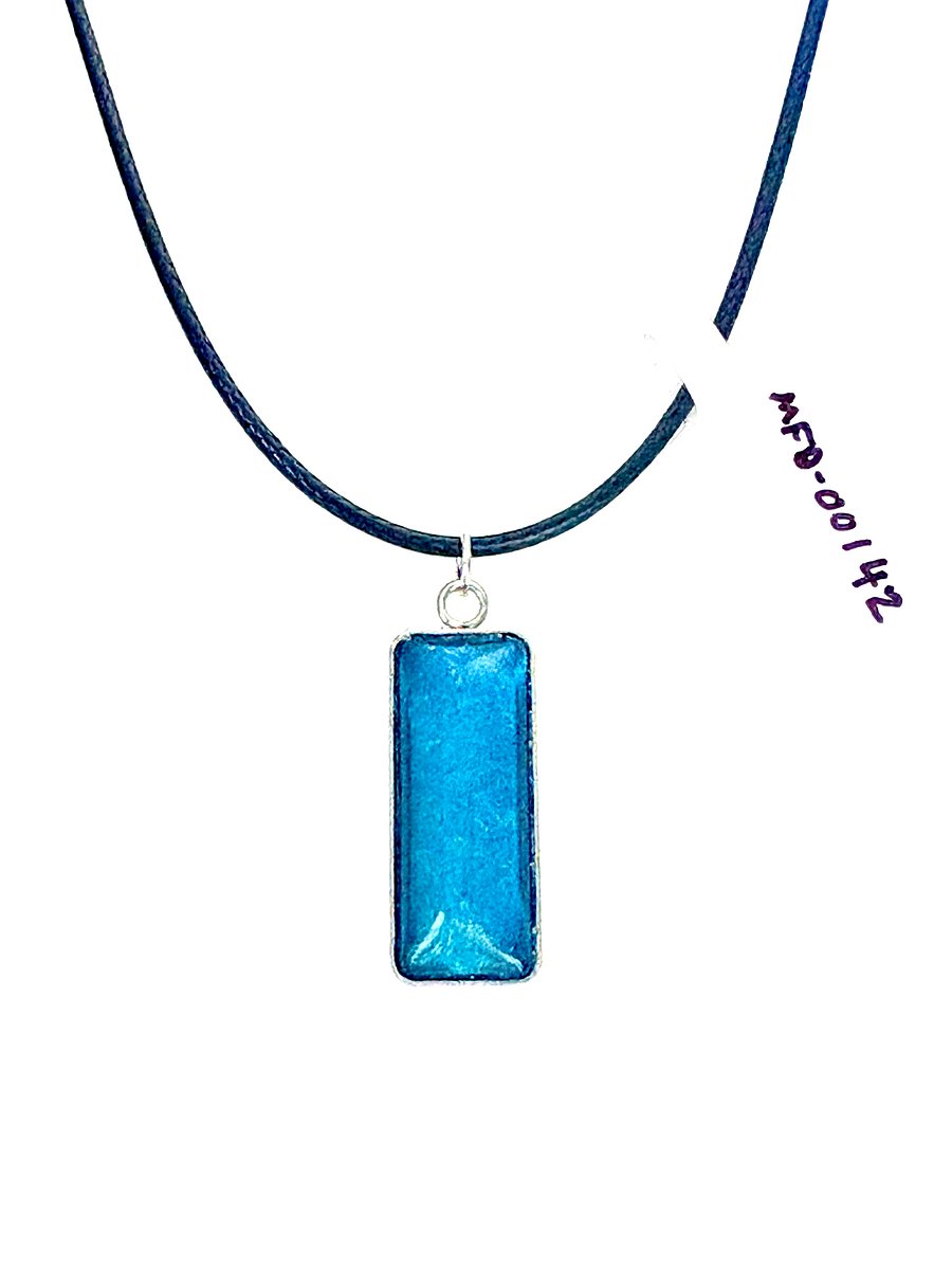 Electric Tide Pendant Necklace | Electric Blue | Rectangle Cabochon | Monique Faella Designs™ | MFD-00142 product image (4)
