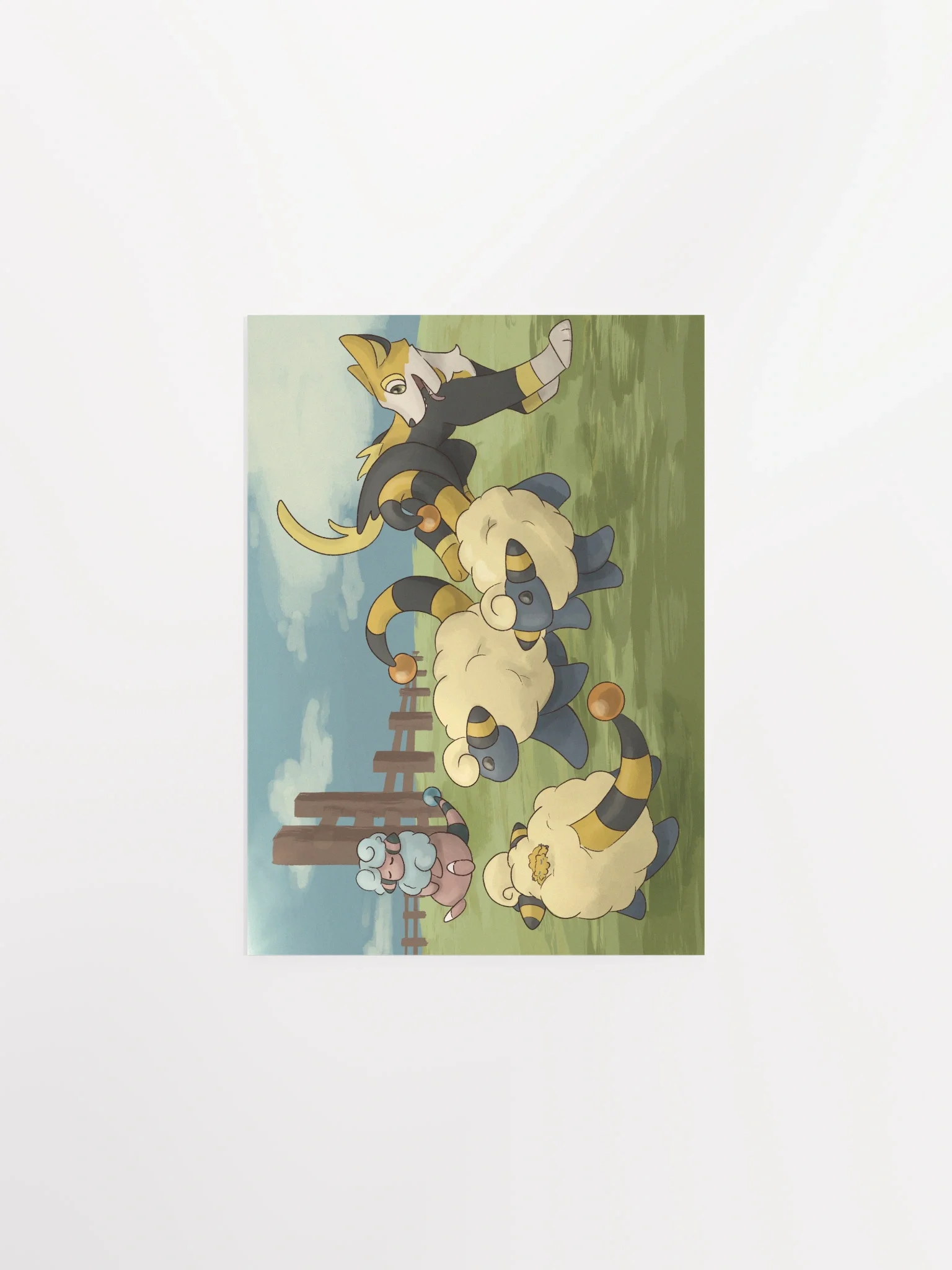 Boltund chasing mareep print product image (1)