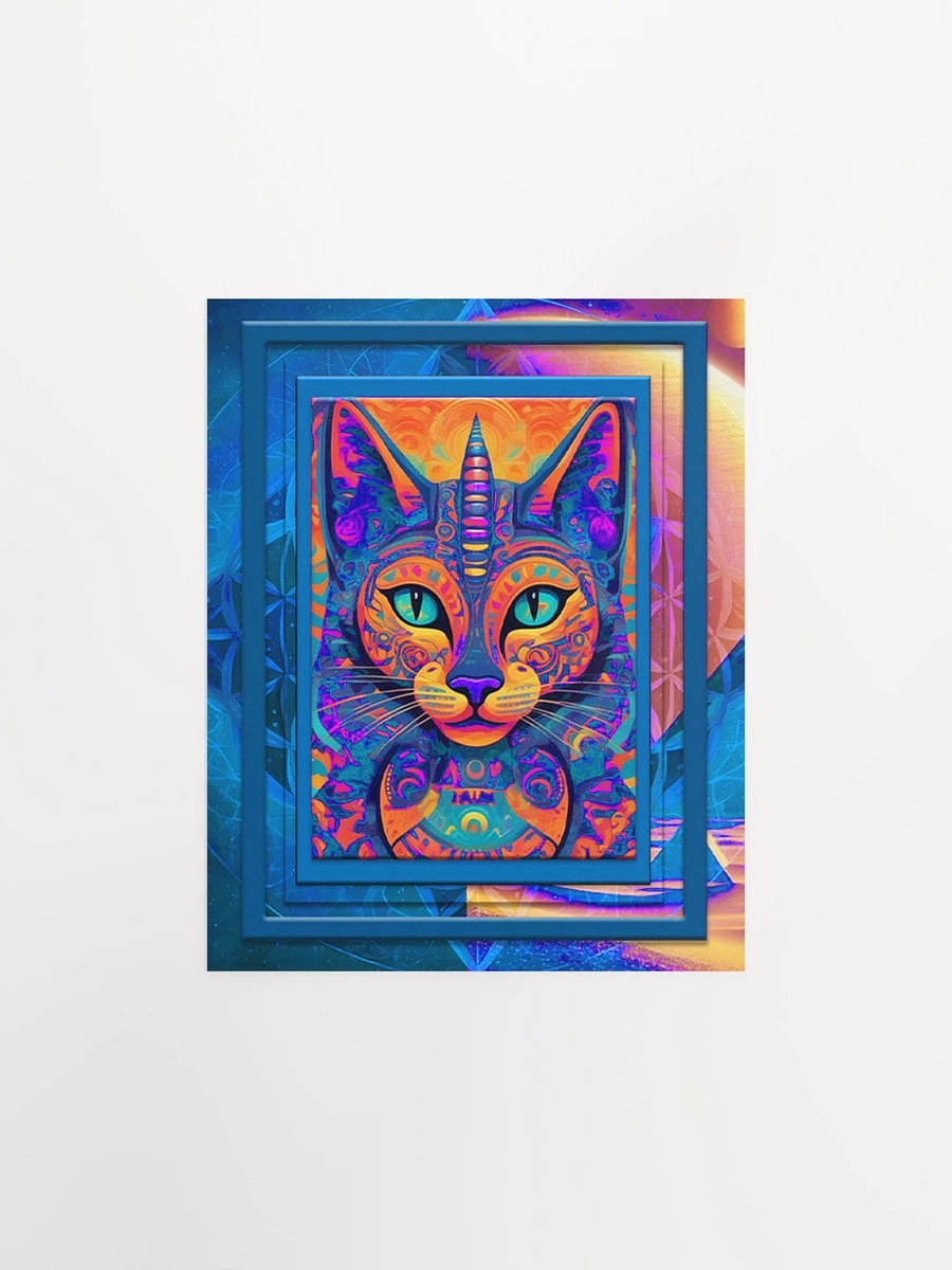 Space Cat Blue Orange Poster product image (5)
