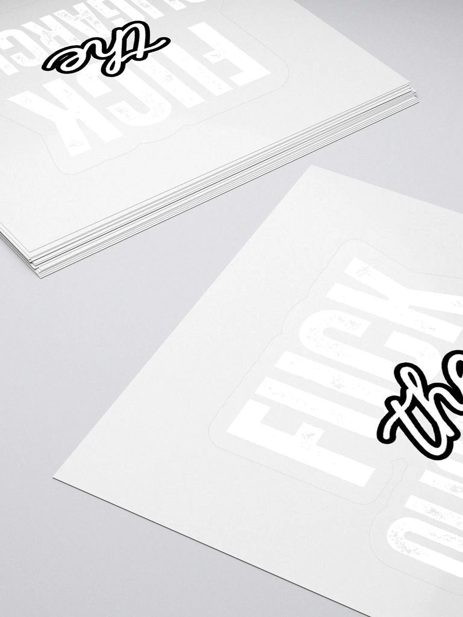 Fuck the Oligarchy Kiss Cut Stickers (in white) product image (4)