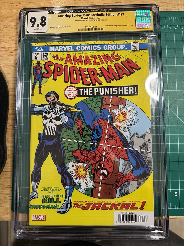 Amazing Spider-Man #129 Facsimile (2023) | CGC 9.8 | Jon Bernthal Signed | 1st Punisher Reprint product image (1)