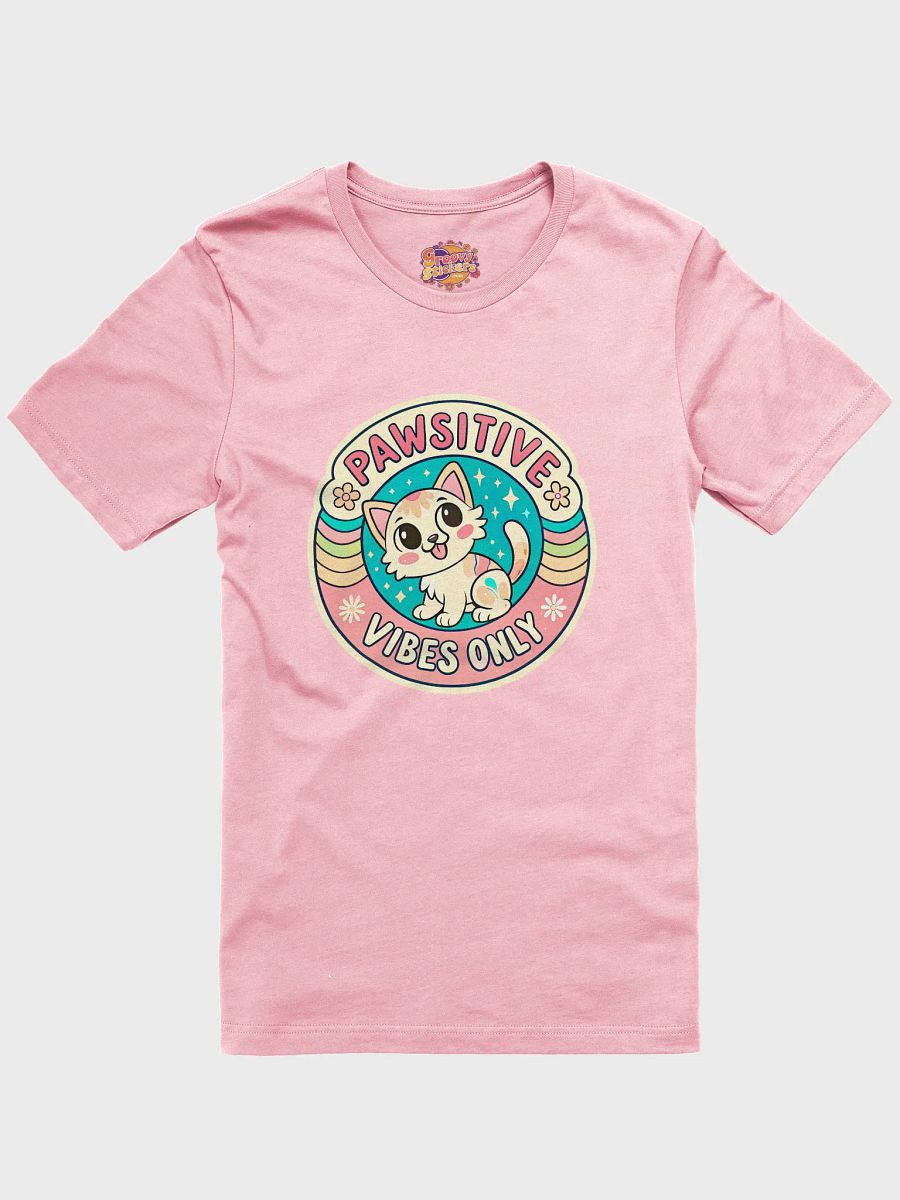 Pawsitive Vibes Cartoon Cat T-Shirt product image (1)