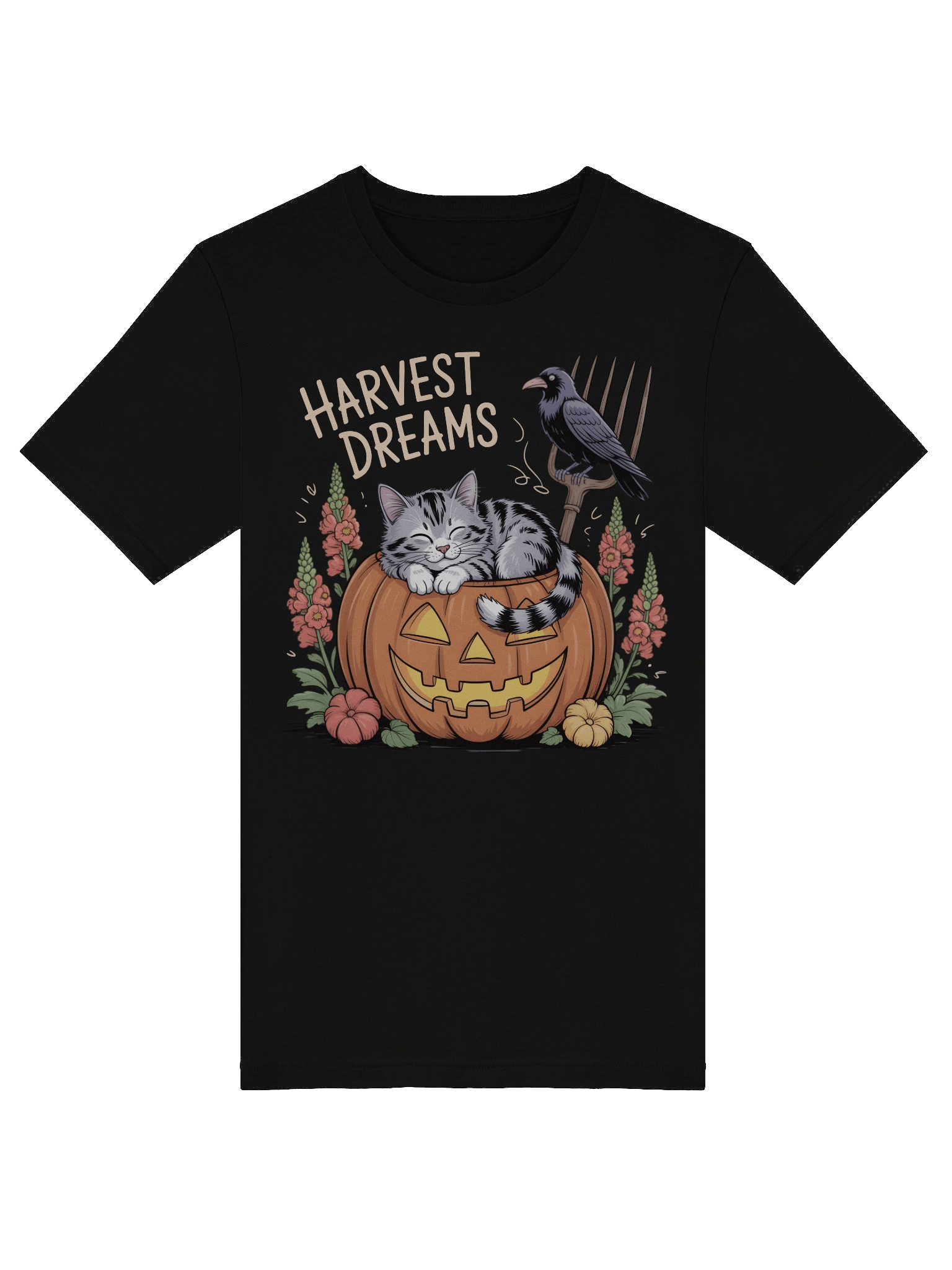 Harvest Dreams Cat in Pumpkin T-Shirt product image (9)