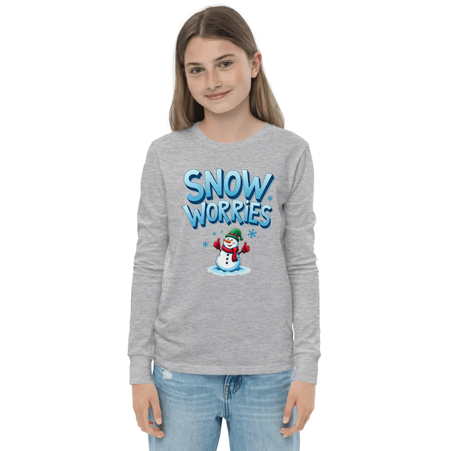 Snow Worries Youth Long Sleeve Tee product image (4)
