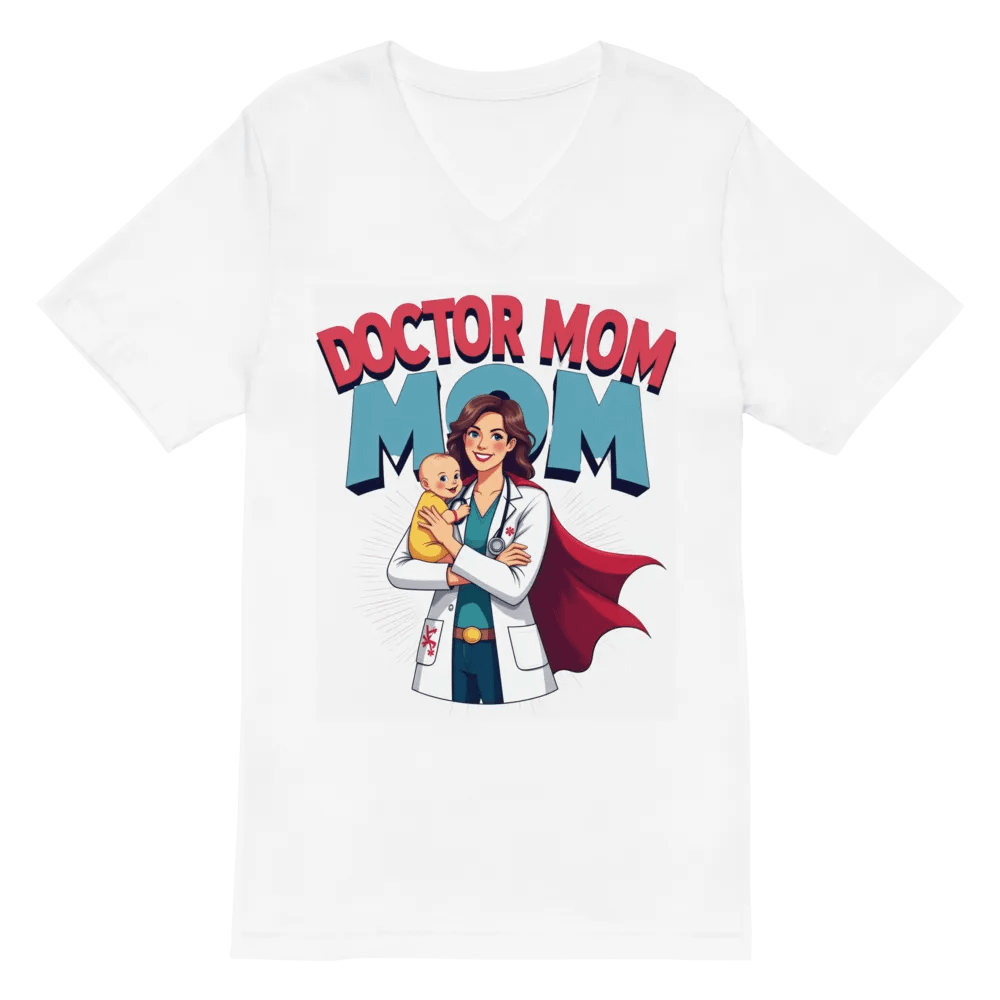 Doctor Mom Superhero v-neck T-ee product image (6)