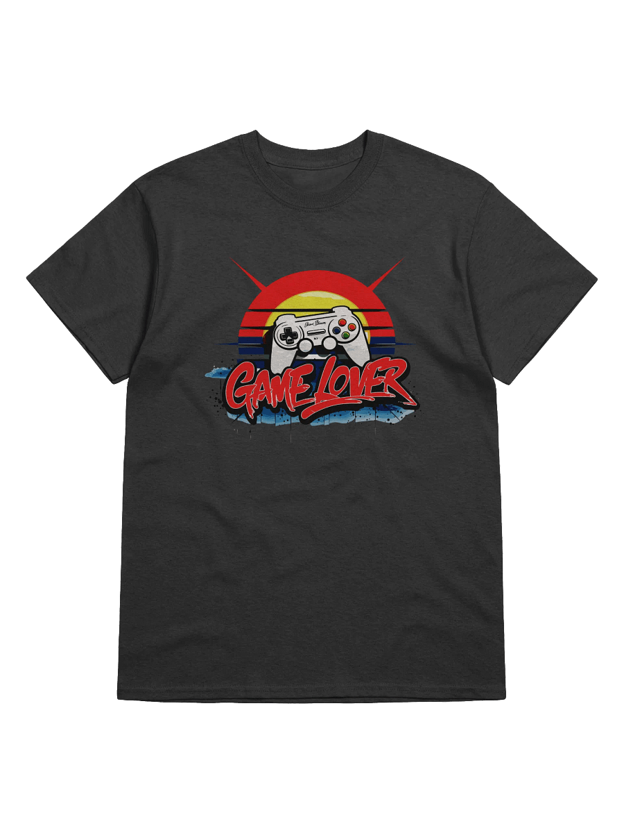 Retro Sunset Game Lover Heavyweight Printed T-Shirt product image (1)