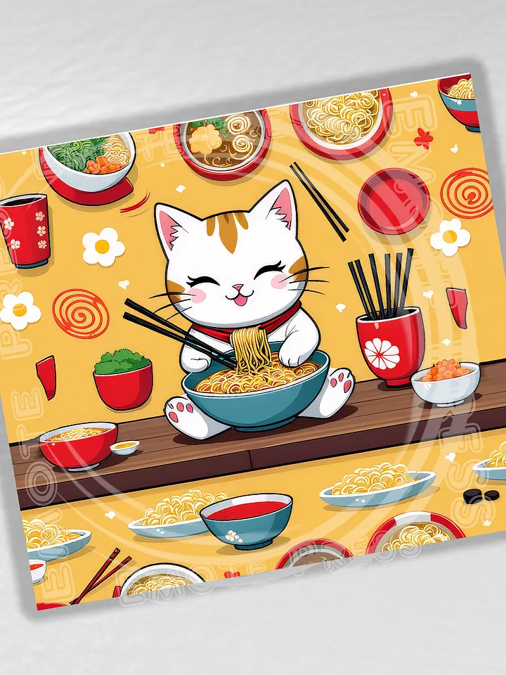 Cute Kawaii Cat Eating Ramen Noodles 20 oz Stainless Steel Tumbler product image (2)