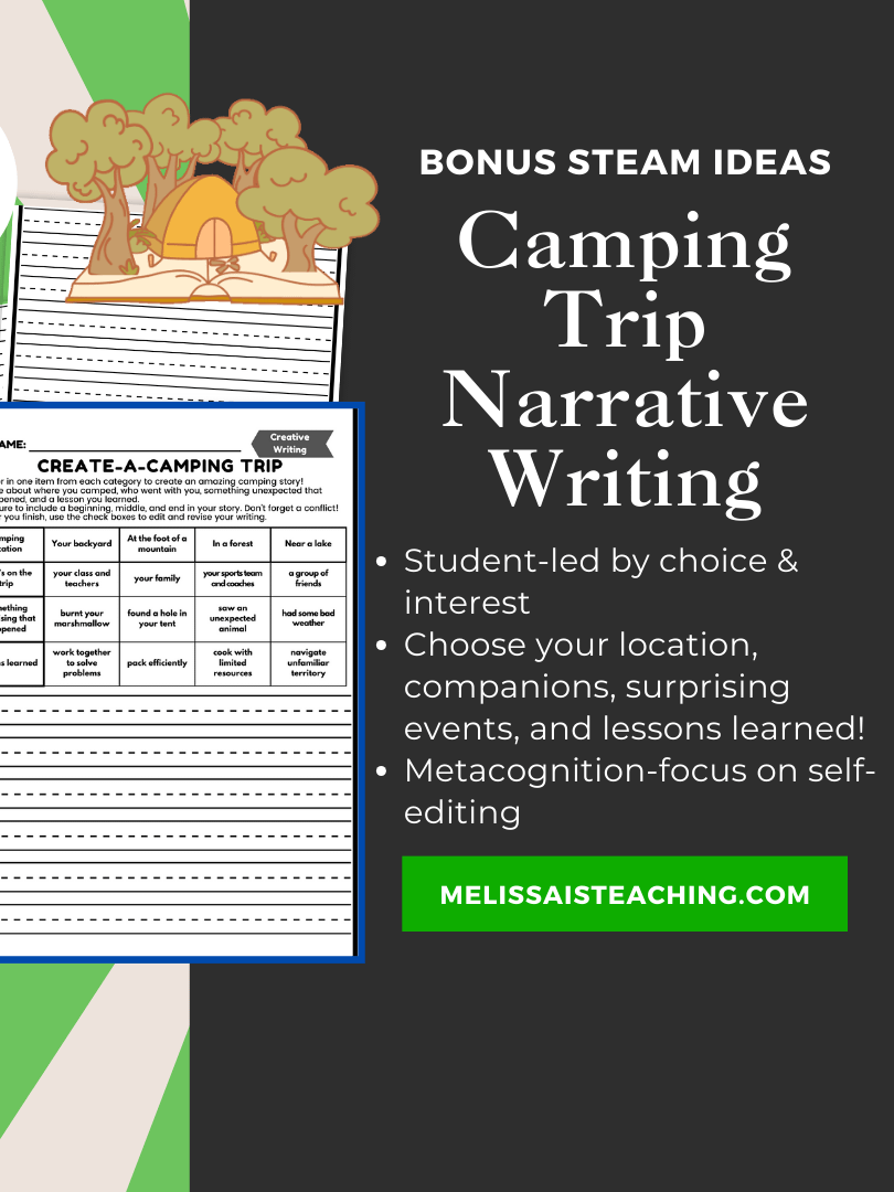 Summer Olympics, Travel & Camping BUNDLE | Narrative Writing BUNDLE + Editing Checklist BONUS STEAM Ideas product image (3)