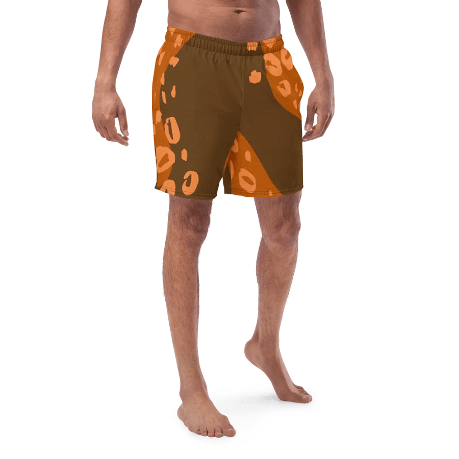Orange Leopard Print Paradise Swim Shorts product image (1)