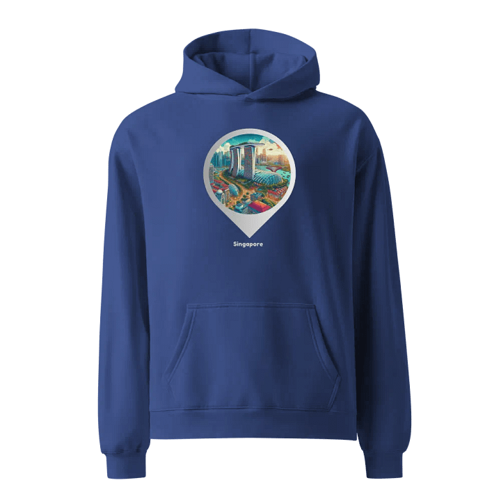 Urban Oasis Oversized Hoodie | AI Design: Singapore Skyline product image (1)