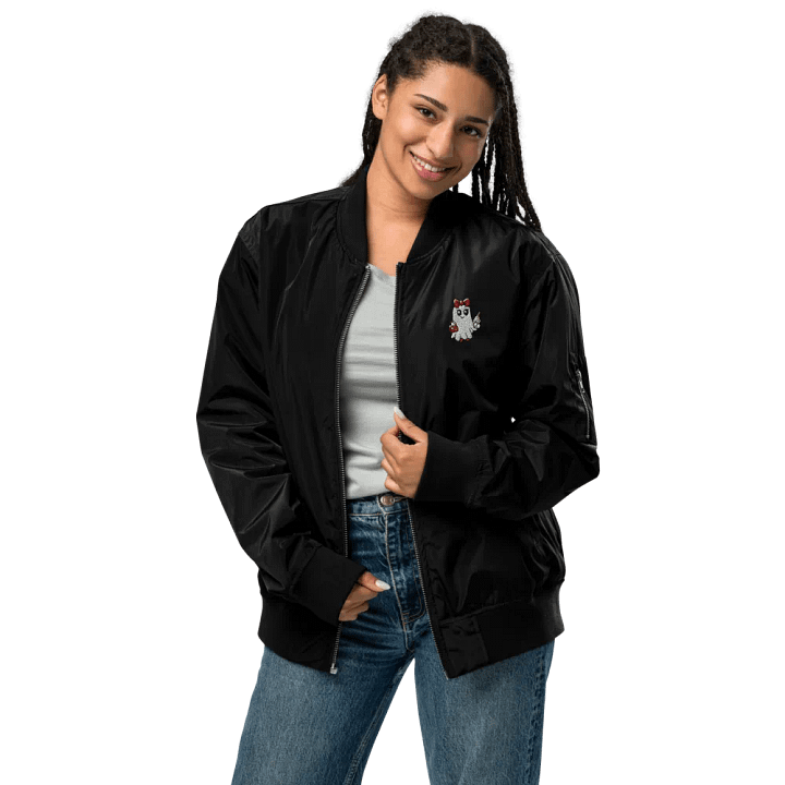 Stylish Ghost Embroidered Premium Recycled Bomber Jacket product image (2)
