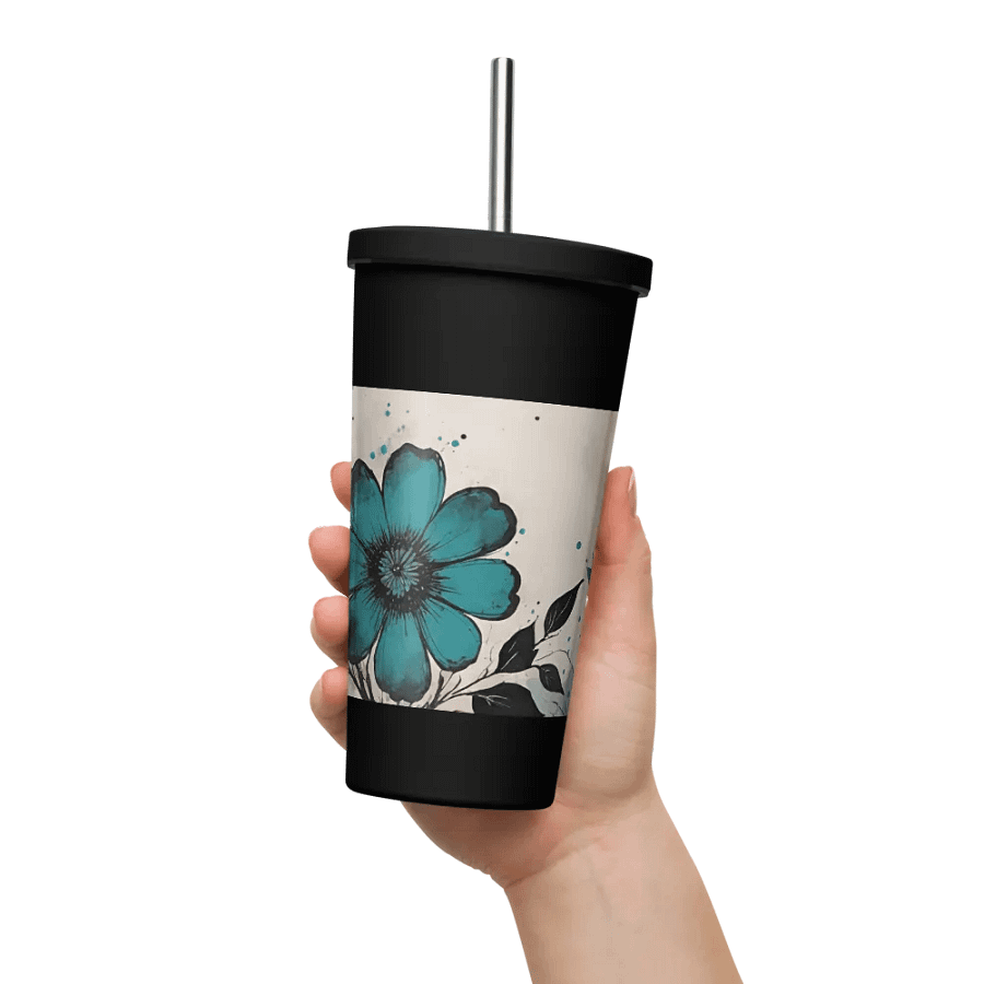 Teal Floral Grunge Aesthetic Tumbler product image (11)