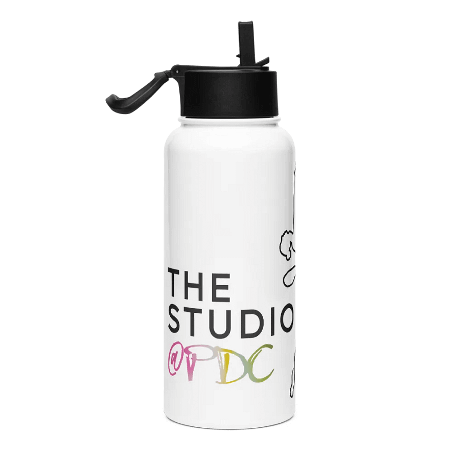 Insulated 32oz Water Bottle | White with Main Studio Logo product image (4)
