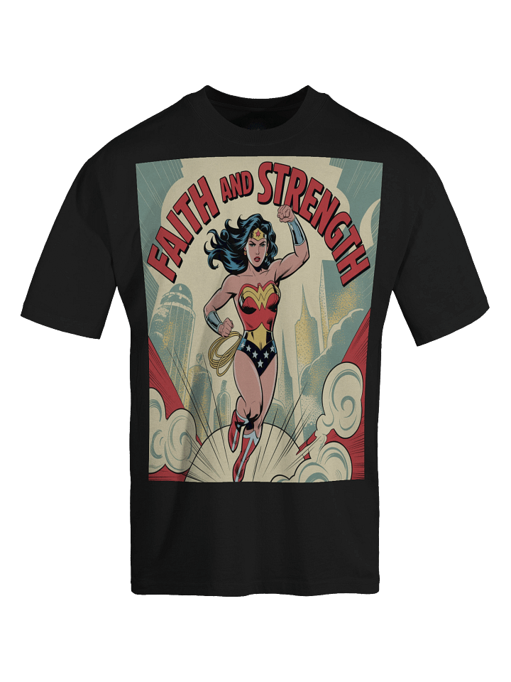 Wonder Woman Faith and Strength Legacy Oversized Faded T-Shirt product image (1)