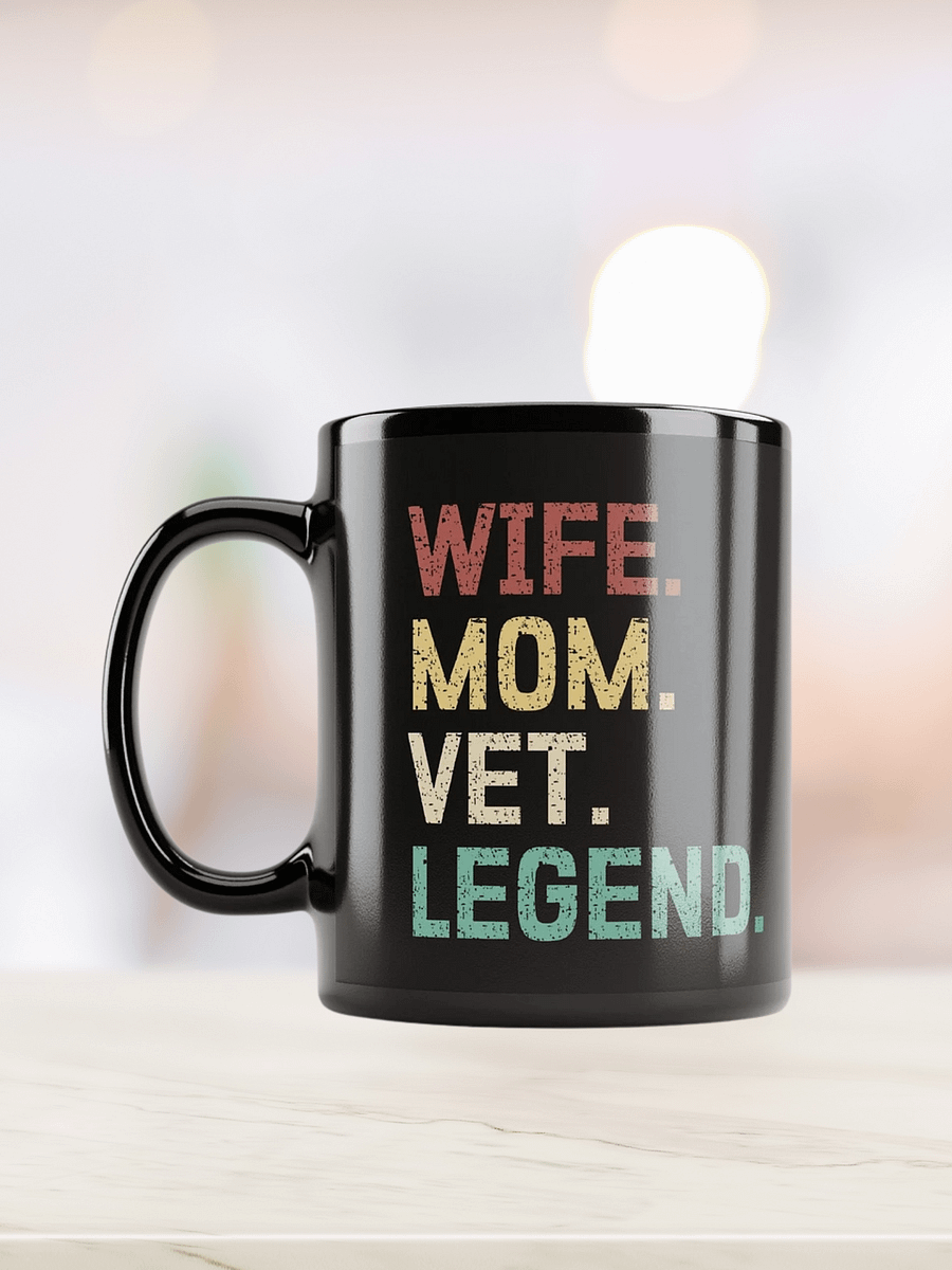 "Wife-Mom-Vet-Legend" black glossy mug product image (1)