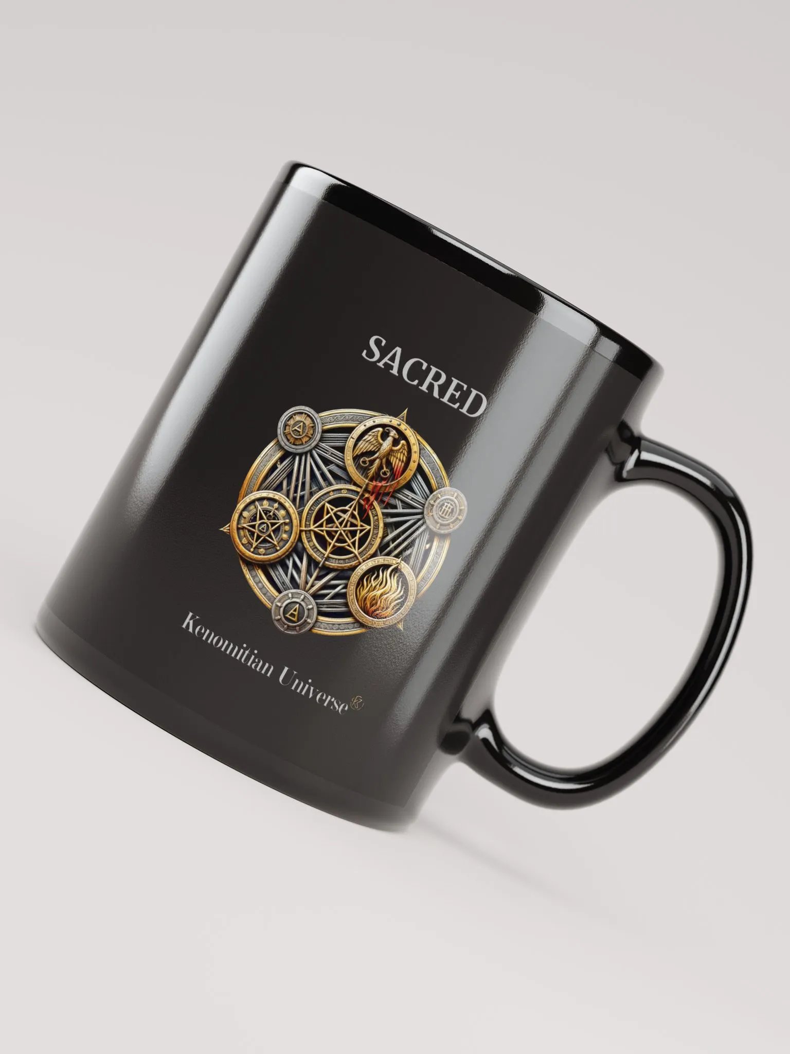 Sacred | Black Glossy Mug product image (3)