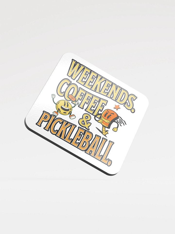 Weekends Coffee And Pickleball Vibes Cork Coaster product image (2)