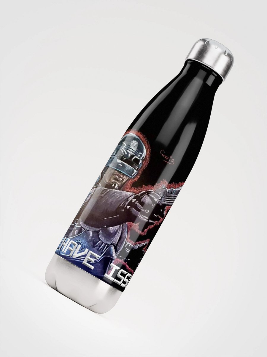 Metal Law Enforcer Gun Holder Stainless Steel Water Bottle product image (4)