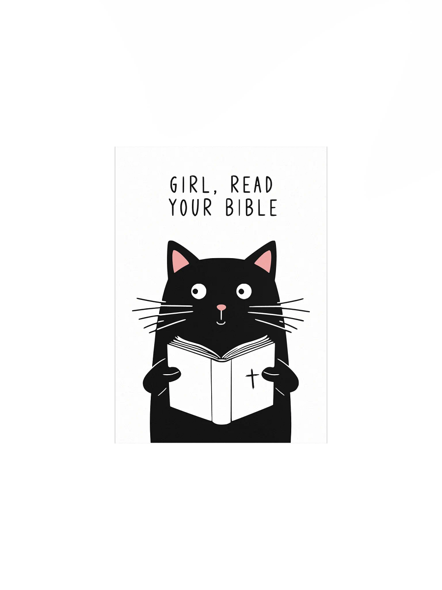 Girl Read Your Bible | Cat Wall Art | Christian Decor | Faith Humor | Home Decoration | Gift Christian product image (7)