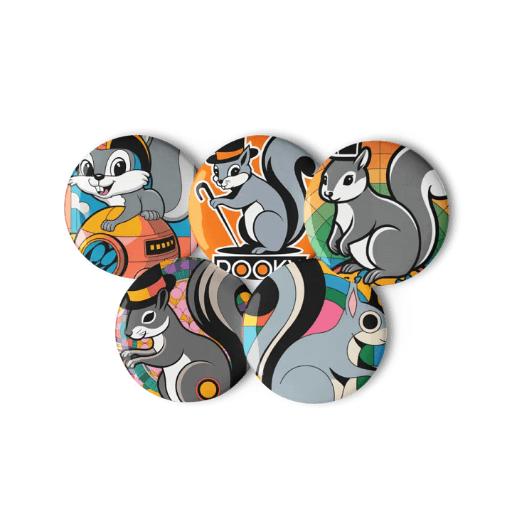 Original Pooky Artwork Buttons: Set of Five- B product image (3)