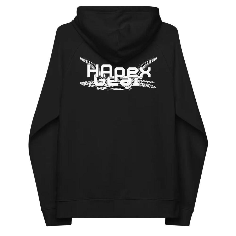 Unisex Eco Raglan Hoodie - White HApex Gear Black Logo product image (7)