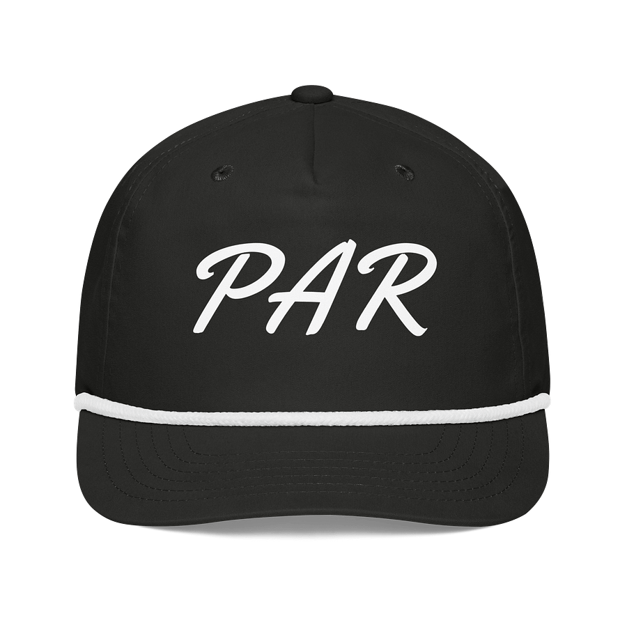 PAR golf rope hat in black with white letters product image (1)