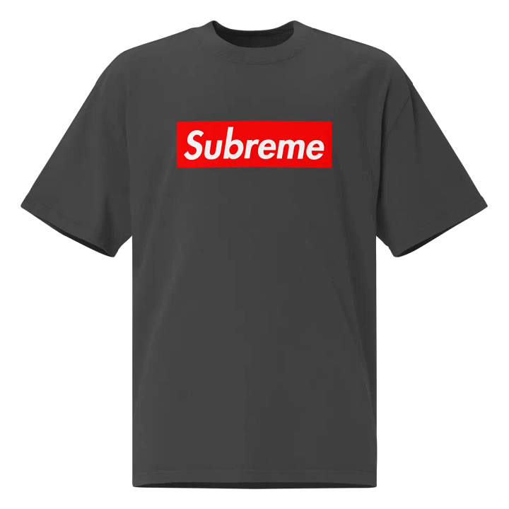Red 'Subreme' Arab Parody Oversized Tee product image (1)