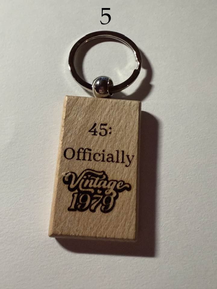 Milestone Birthday Wooden Engraved Keychains | Age 21–70 | Handmade Gift for Him or Her (3) product image (5)
