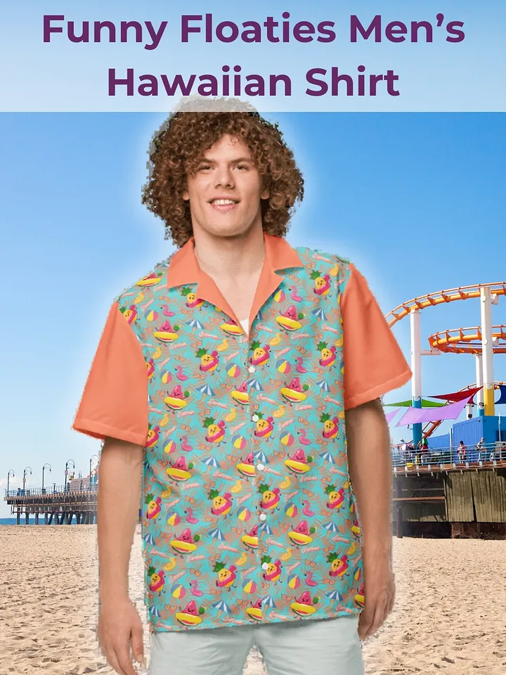 Funny Floaties Summer Hawaiian Men's Button Shirt product image (1)