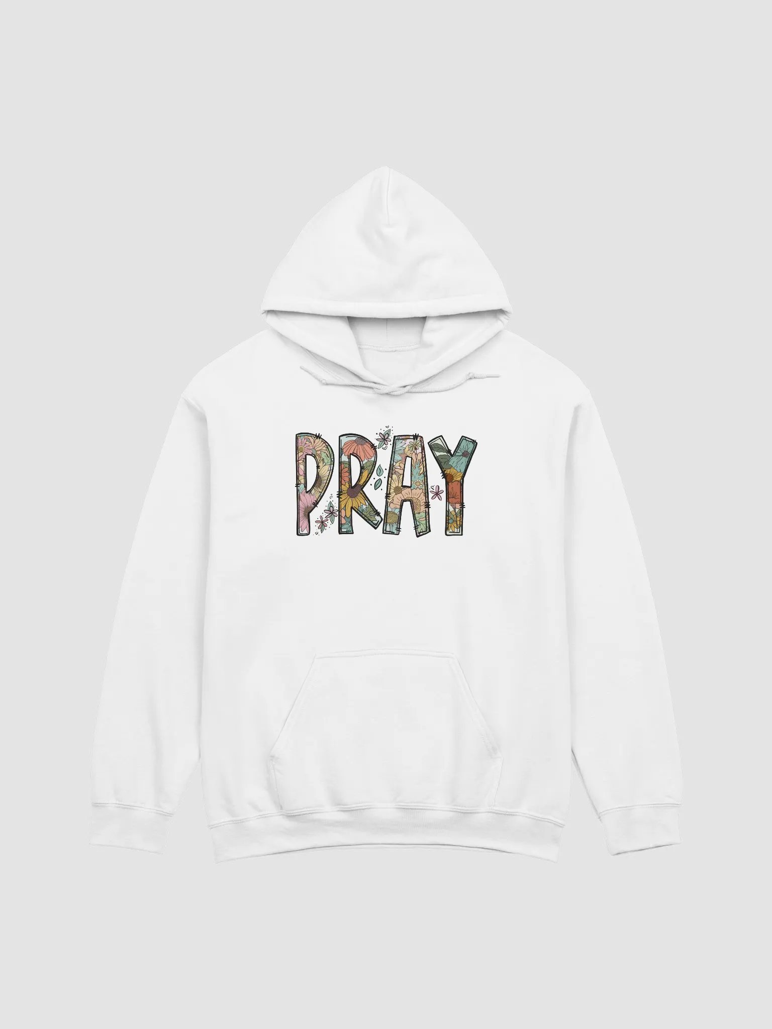 Boho PRAY Graphic Sweatshirt with Flowers product image (22)