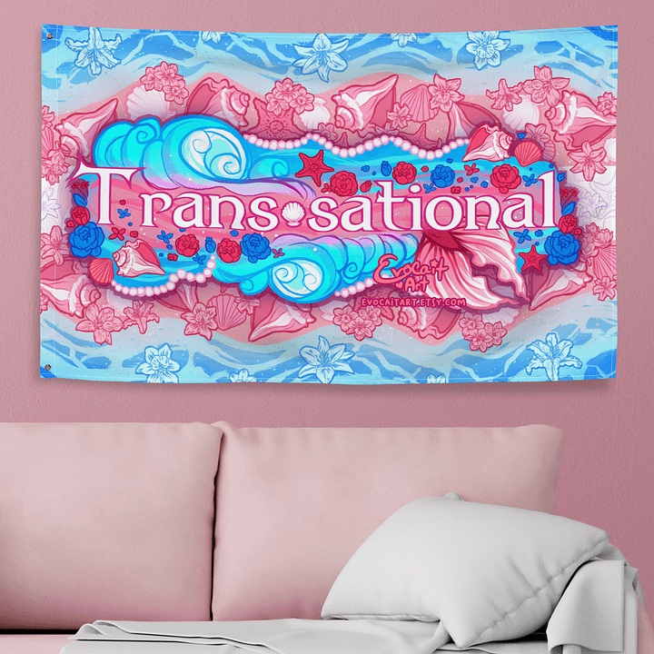 Fantasy Mermaidcore Transgender Pride Flag - "Trans-sational" product image (1)