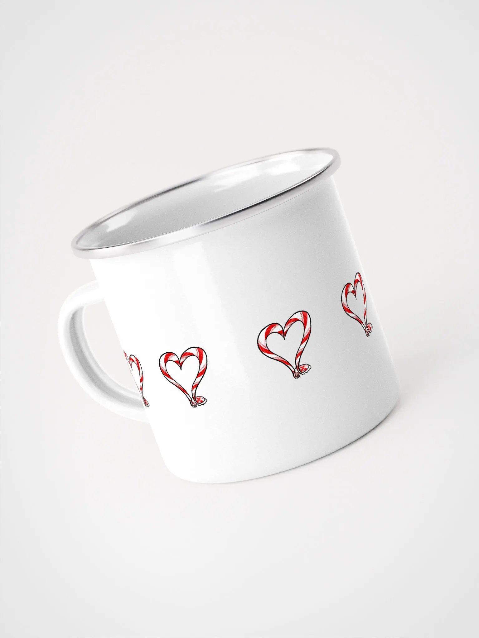 Candy Cane Tentacle Heart Enamle Mug product image (4)