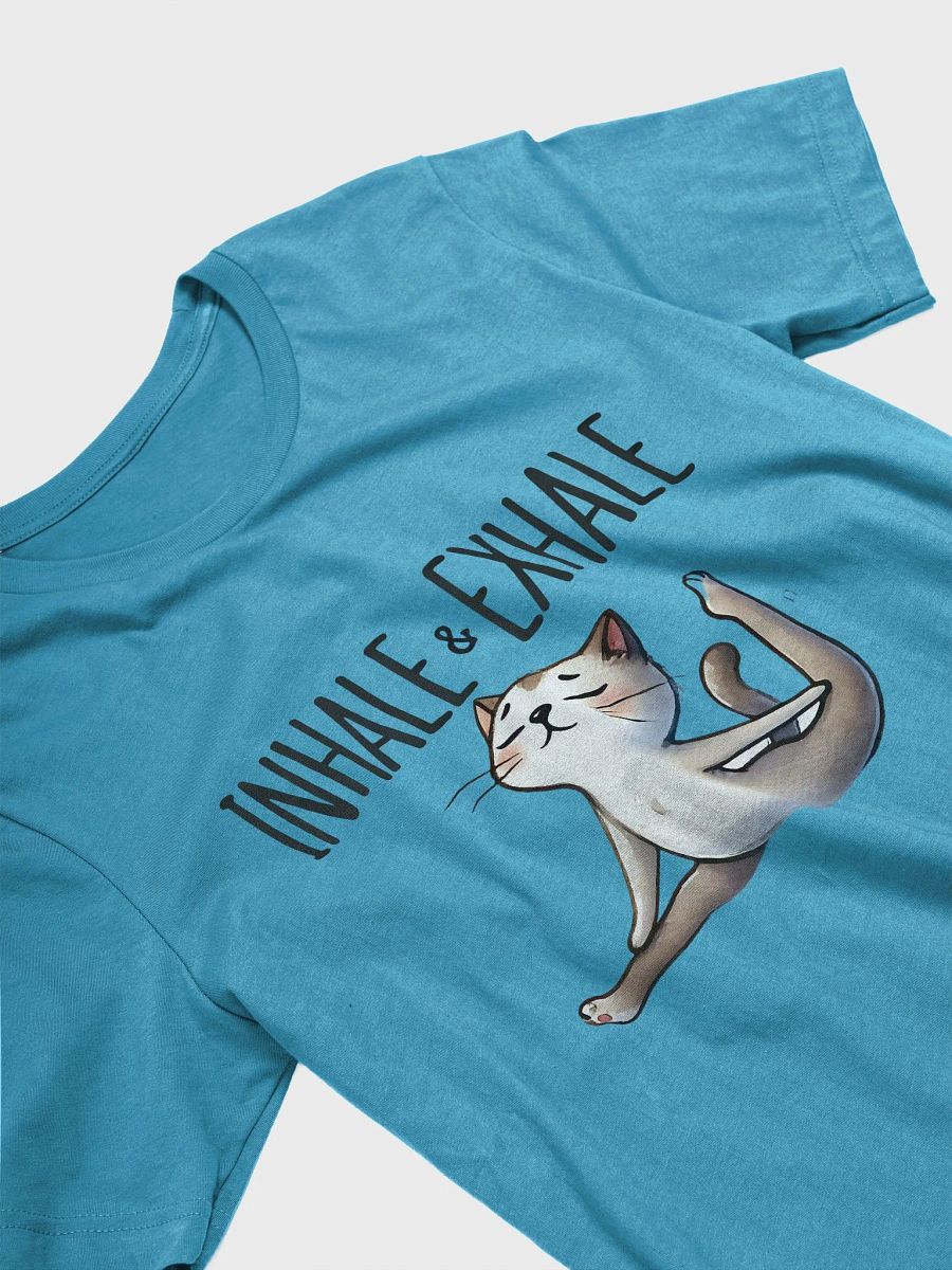 Inhale & Exhale Yoga Cat T-Shirt – Relaxation and Mindfulness Design product image (2)