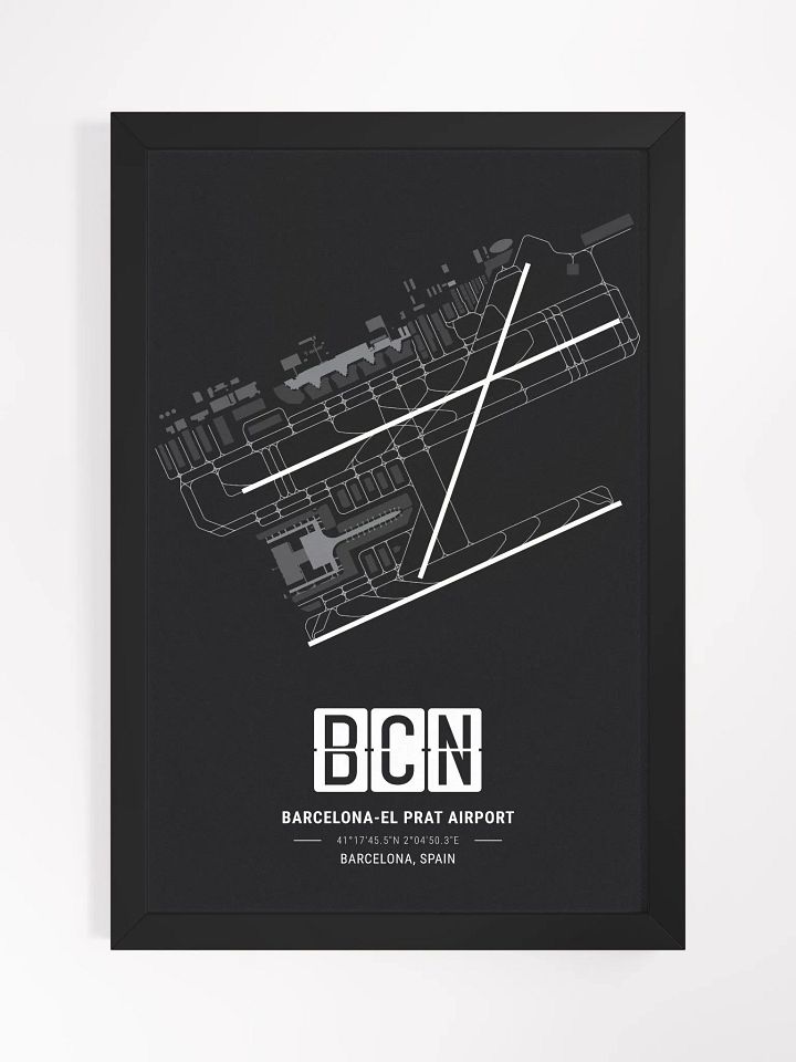 Framed Airport BCN Premium Map On Matt Paper product image (1)