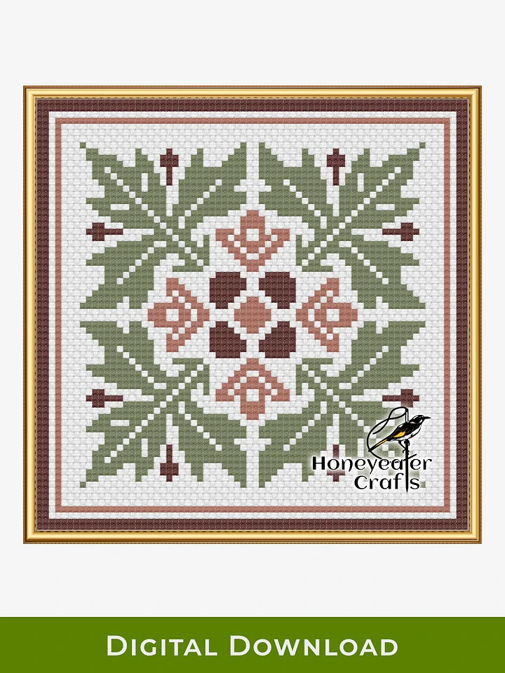 Flowers and Leaves: Abstract Cross Stitch Pattern PDF product image (1)