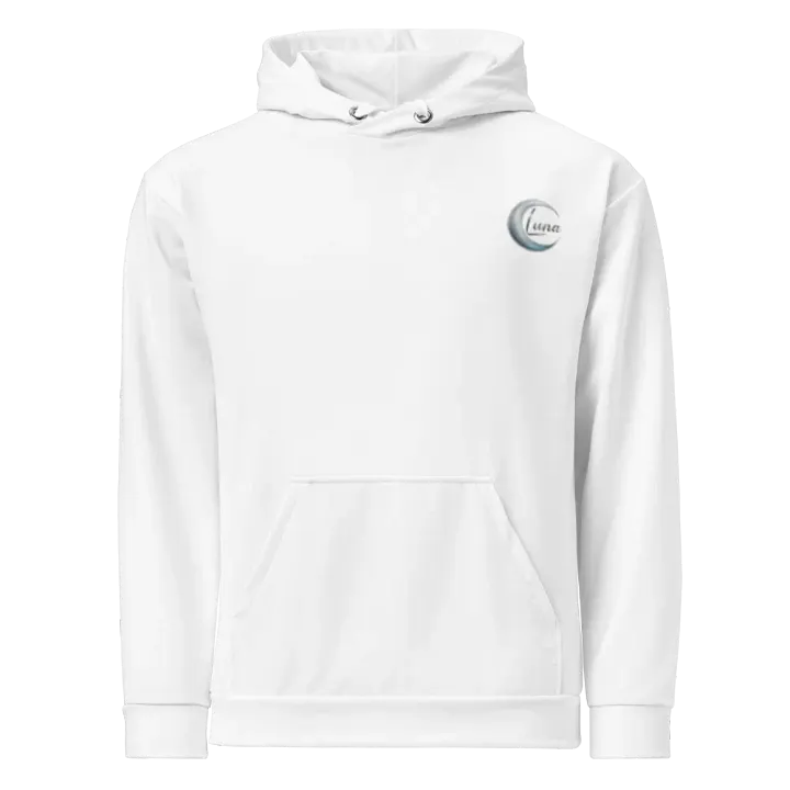 Luna Unisex Recycled Hoodie with Crescent Moon Design - White product image (1)