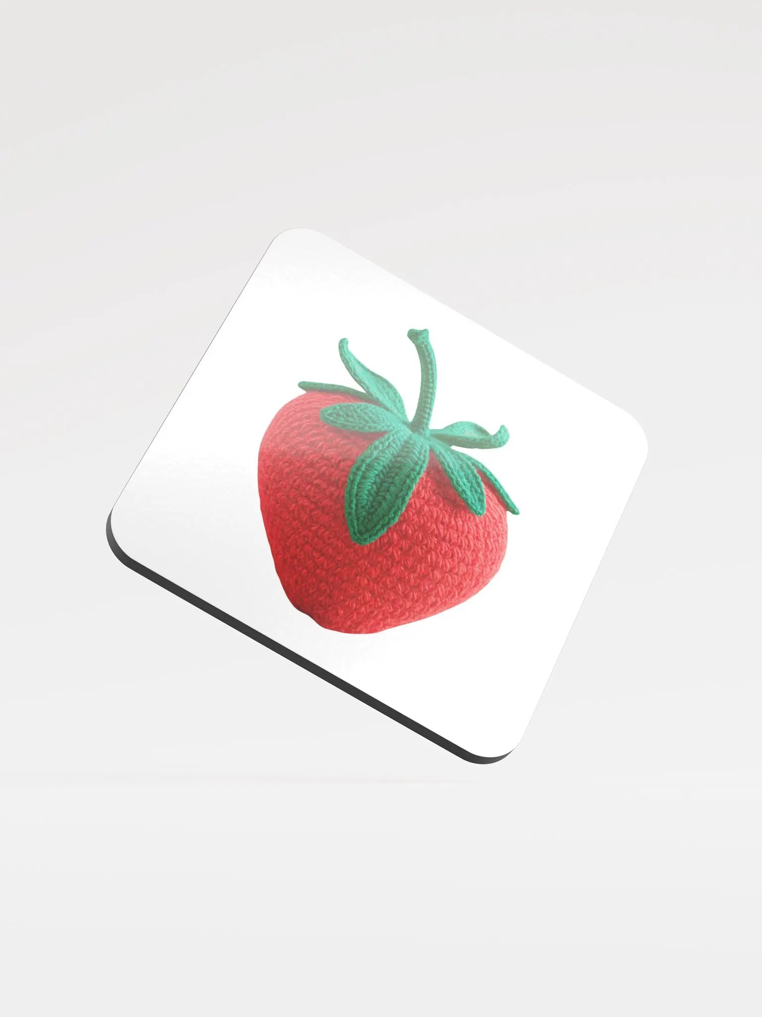 CozyAvocado Glossed Cork Coaster Strawberry #1 product image (1)