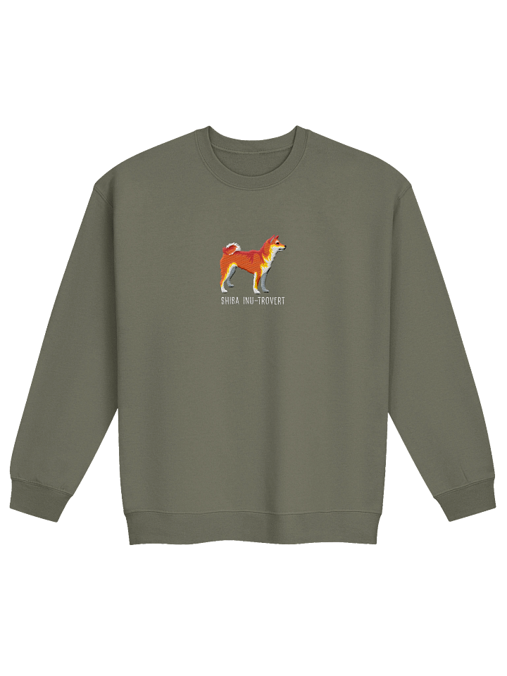 Shiba Inu-Trovert Sweatshirt (Embroidered) of a Japanese Shiba Inu(Red) product image (17)