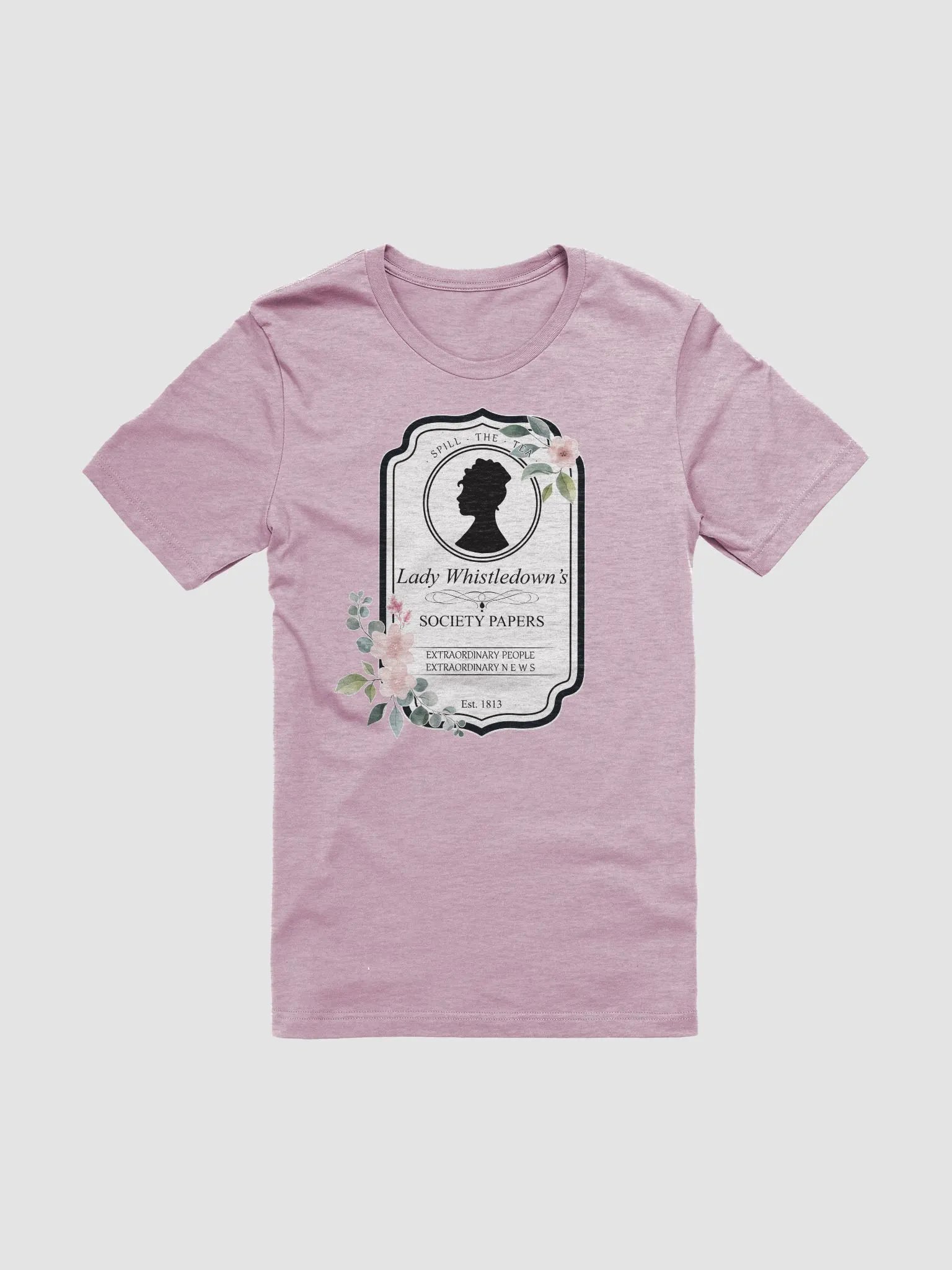 Lady Whistledown Society T-Shirt | Bridgerton Vintage Crest Design product image (4)