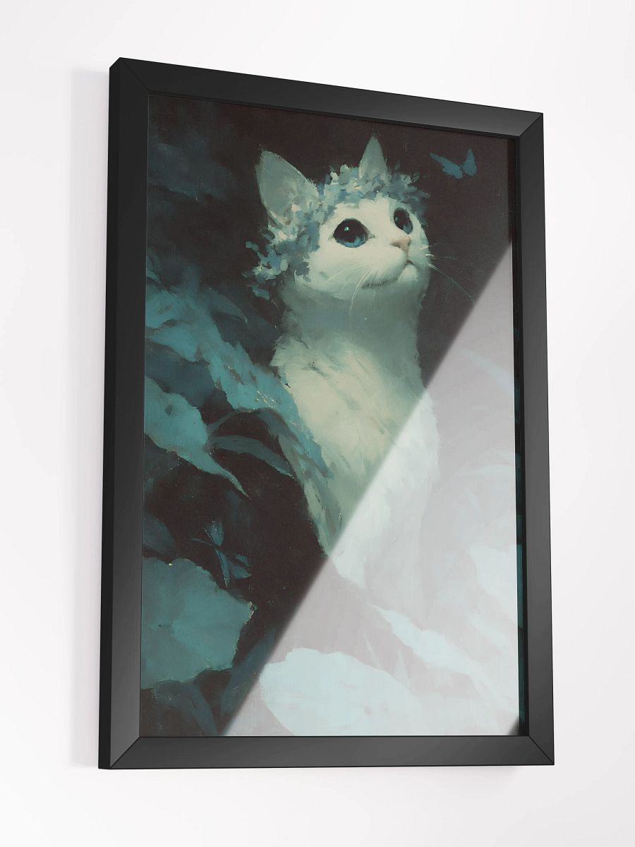 Whimsical Cat and Butterfly Framed Poster product image (3)
