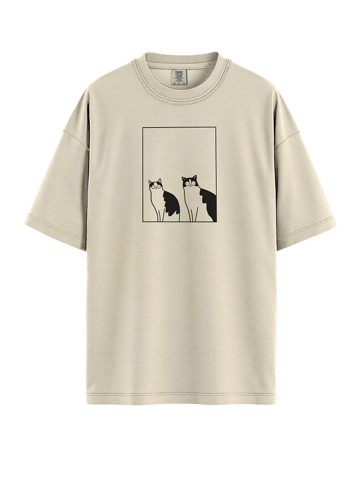 Minimalist Cat Shirt – Two Black and White Cats Tee for Cat Lovers product image (1)