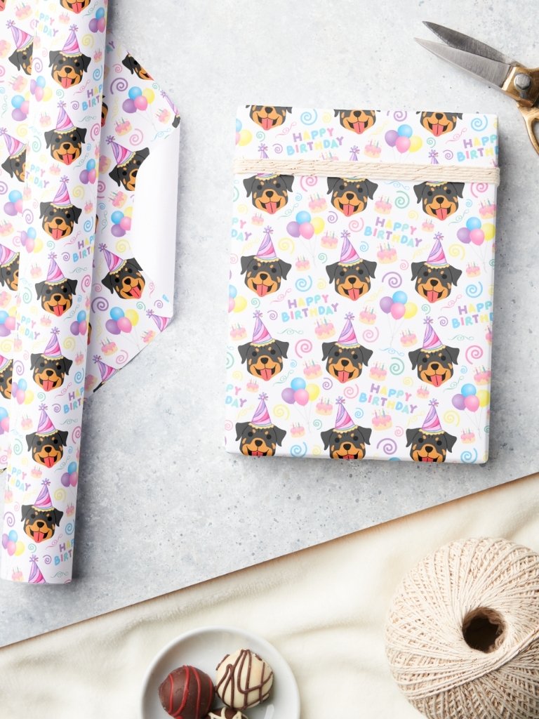 Rottweiler Birthday Wrapping Paper product image (3)